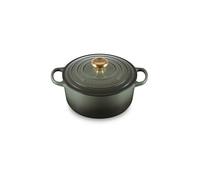 LE CREUSET Cocotte redonda SIGNATURE de 24 cm/4,2 l verde oscuro