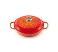 Le Creuset Colección Signature Cacerola Baja, Hierro Fundido, Naranja Volcánico, 26 cm