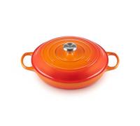Le Creuset Colección Signature Cacerola Baja, Hierro Fundido, Naranja Volcánico, 30 cm