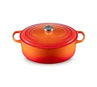 Le Creuset Colección Signature Cacerola ovales, Hierro Fundido, Naranja Volcánico, 31 cm