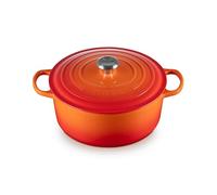 Le Creuset Colección Signature Cacerola Redondas, Hierro Fundido, Naranja Volcánico, 28 cm