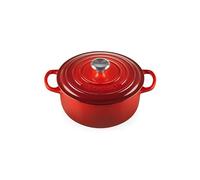 Le Creuset Colección Signature Hierro Fundido Cocotte Redonda, Rojo (Cereza), 20 cm
