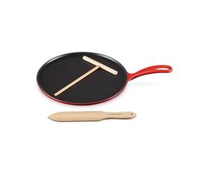 LE CREUSET Crepera pequeña de hierro fundido, Apto para todas las fuentes de calor, incluso inducción, Cereza, 27 cm, 20136270600460