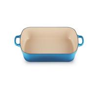 Le Creuset Evolution Bandeja Rectangular, Todas las fuentes de calor incl. inducción, 4,9 l, Hierro fundido, Azul(Marseille), 33 cm
