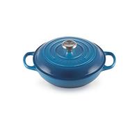 LE CREUSET Evolution Cacerola Baja Redonda, 2 L, para Todas Las Fuentes de Calor, Incl. inducción, Hierro Fundido, Azul(Marseille), 26 cm
