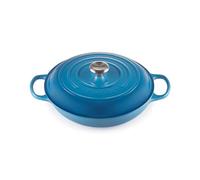 LE CREUSET Evolution Cacerola Baja Redonda, 3,2 L, para Todas Las Fuentes de Calor, Incl. inducción, Hierro Fundido, Azul(Marseille), 30.0 cm