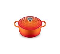 Le Creuset Evolution Cocotte con Tapa, Redonda, Todas Las Fuentes de Calor Incl. inducción, 1,8 l, Hierro Fundido, Naranja(Volcánico), 18 cm