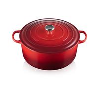 LE CREUSET Evolution Cocotte con Tapa, Redonda, Todas Las Fuentes de Calor Incl. inducción, 12,6 l, Hierro Fundido, Rojo(Cereza), 34 cm