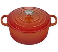 Le Creuset Evolution Cocotte con Tapa, Redonda, Todas Las Fuentes de Calor Incl. inducción, 3,3 l, Hierro Fundido, Naranja(Volcánico), 22 cm