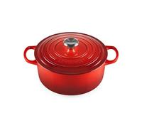 Le Creuset Evolution Cocotte con Tapa, Redonda, Todas Las Fuentes de Calor Incl. inducción, 5,3 l, Hierro Fundido, Rojo(Cereza), 26 cm