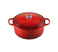 Le Creuset Evolution Cocotte con Tapa, Redonda, Todas Las Fuentes de Calor Incl. inducción, 8,4 l, Hierro Fundido, Rojo(Cereza), 30 cm