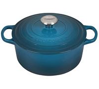 Le Creuset Evolution Cocotte de hierro fundido con tapa, Redonda, Pomo de acero inoxidable, ⌀ 24 cm, 4,2 L, Azul Deep Teal,21177246422430
