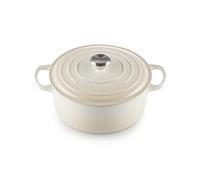 Le Creuset Evolution Cocotte de hierro fundido con tapa, Redonda, Pomo de acero inoxidable, ⌀ 26 cm, 5,3 L, Beige Merengue,21177267164430