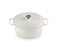 Le Creuset Evolution Cocotte de hierro fundido con tapa, Redonda, Pomo de acero inoxidable, ⌀ 28 cm, 6,7 L, Beige Merengue,21177287164430