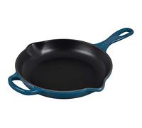 Le Creuset Evolution Skillet de hierro fundido, Con asa auxiliar y dos picos de vertido, Ø 23 cm, Azul Deep Teal,20182236420422