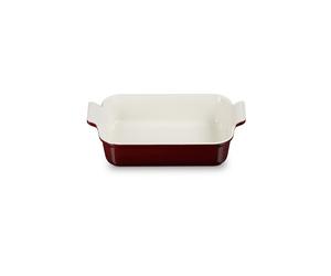LE CREUSET Fuente rectangular Tradition de gres 26x19cm/2,4l Garnet rojo oscuro