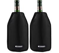 Le Creuset Funda enfriadora para Botellas de Vino o Cava, WA126, Tejido Impermeable, Negro, 59142010006068 (Paquete de 2)