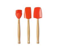 Le Creuset - Juego de cucharones de cocina de silicona - 3 unidades - Premium - Naranja Rojo