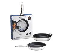 Le Creuset Juego de dos sartenes antiadherentes de acero inoxidable de 3 capas, 24 cm y 28 cm, 53801000000000