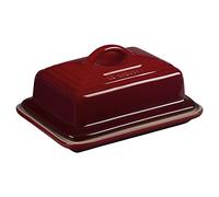 Le Creuset Mantequera de cerámica de gres, 900 g, 17 x 12.5 x 9 cm, Rojo Cereza