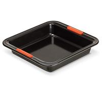 Le Creuset Molde antiadherente cuadrado, 23 x 23 x 5 cm, resistente a ácidos, revestimiento de acero al carbono, Gris/Naranja, 94100929000000