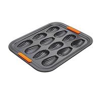 Le Creuset Molde antiadherente para 12 conchas, resistente a ácidos, revestimiento de acero al carbono, Gris y Naranja, 94102612000000