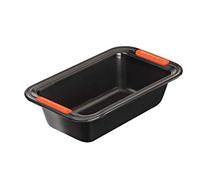 Le Creuset Molde antiadherente para plum cake, rectangular, 23.5 x 13.5 cm, resistente a ácidos, revestimiento de acero al carbono, Gris/Naranja, 94100329000000