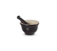 Le Creuset Mortero y pistilo de cerámica de gres, diámetro 11.5 cm, 360 g, 300 ml, Negro Oynx, 81209301400003