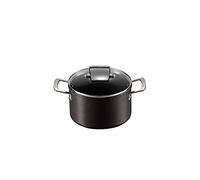 Le Creuset Olla de aluminio antiadherente con tapa, diámetro 20 cm, para todas las fuentes de calor, incluso la inducción, Antracita/Plateado, 51102200010502
