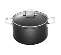 Le Creuset Olla de aluminio antiadherente con tapa, diámetro 24 cm, para todas las fuentes de calor, incluso la inducción, Antracita/Plateado, 51111240010502