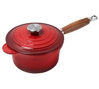 Le Creuset Olla Profesional con Mango de Madera, 18 cm, Color Rojo Cereza, Hierro Fundido, 2,5 L, 1000