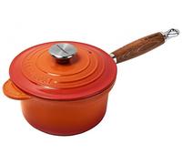 Le Creuset Olla Profesional con Mango de Madera, 18 cm, Color Rojo, Hierro Fundido, Naranja, 3.5 Liter, 1000