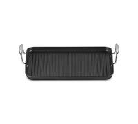 Le Creuset Parrilla lisa antiadherente, con surcos, para todas las fuentes de calor, incluso la inducción, aluminio, Antracita/Plateado, 52107350010101