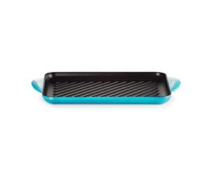 LE CREUSET Parrilla rectangular grill de hierro fundido, 32 cm, Caribe, 20202321700460