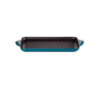 Le Creuset Parrilla rectangular grill de hierro fundido, 32 cm, Deep Teal, 20202326420460