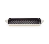 LE CREUSET Parrilla rectangular grill de hierro fundido, 32 cm, Meringue, 20202327160460
