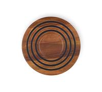 Le Creuset Salvamanteles magnético de Madera de Acacia con Anillos de Silicona Negros