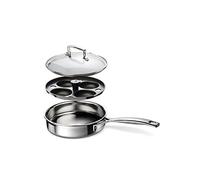 Le Creuset Sartén antiadherente con accesorio para escalfar, 20 x 5 cm, Acero inoxidable 3-Ply, 96204220001000
