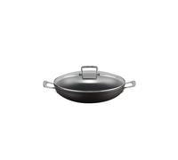 LE CREUSET Sartén profesional antiadherente de aluminio con tapa de cristal 30cm Negro negro