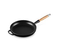 Le Creuset Sartén Signature con mango de madera de hierro fundido, 24 cm, 1, 6 L, Negro Mate, 20258240000422