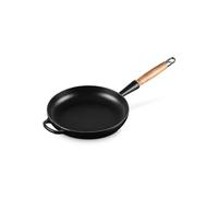 Le Creuset Sartén Signature con mango de madera de hierro fundido, 26cm, 2 L, Negro Mate, 20258260000422