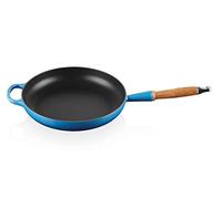 Le Creuset Sartén Signature con mango de madera de hierro fundido, 28 cm, 2, 6 L, Azure, 20258282200422