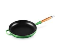 Le Creuset Sartén Signature con mango de madera de hierro fundido, 28 cm, 2, 6 L, Bamboo, 20258284080422