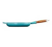Le Creuset Sartén Signature con mango de madera de hierro fundido, 28 cm, 2, 6 L, Caribe, 20258281700422