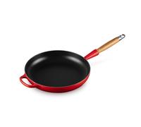 LE CREUSET Sartén Signature con mango de madera de hierro fundido, 28 cm, 2, 6 L, Cereza, 20258280600422