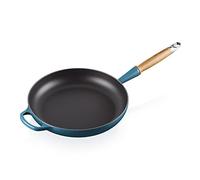 Le Creuset Sartén Signature con mango de madera de hierro fundido, 28 cm, 2, 6 L, Deep Teal, 20258286420422