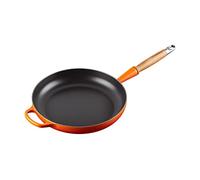 Le Creuset Sartén Signature con mango de madera de hierro fundido, 28 cm, 2, 6 L, Volcanico, 20258280900422