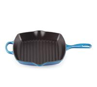 Le Creuset Sartén skillet cuadrada grill de hierro fundido, 26 cm, Azure, 20183262200422
