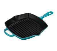 LE CREUSET Sartén skillet cuadrada grill de hierro fundido, 26 cm, Caribe, 20183261700422