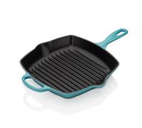 Le Creuset Sartén skillet cuadrada grill de hierro fundido, 26 cm, Caribe, 20183261700422